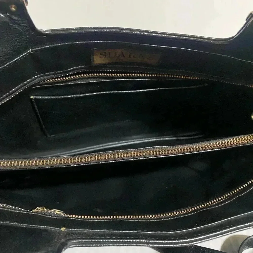 Suarez vintage black leather satchel handbag